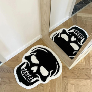 Avant Tapis Tête de Mort Skull au "Crâne Contrasté" - 60 cm x 54 cm