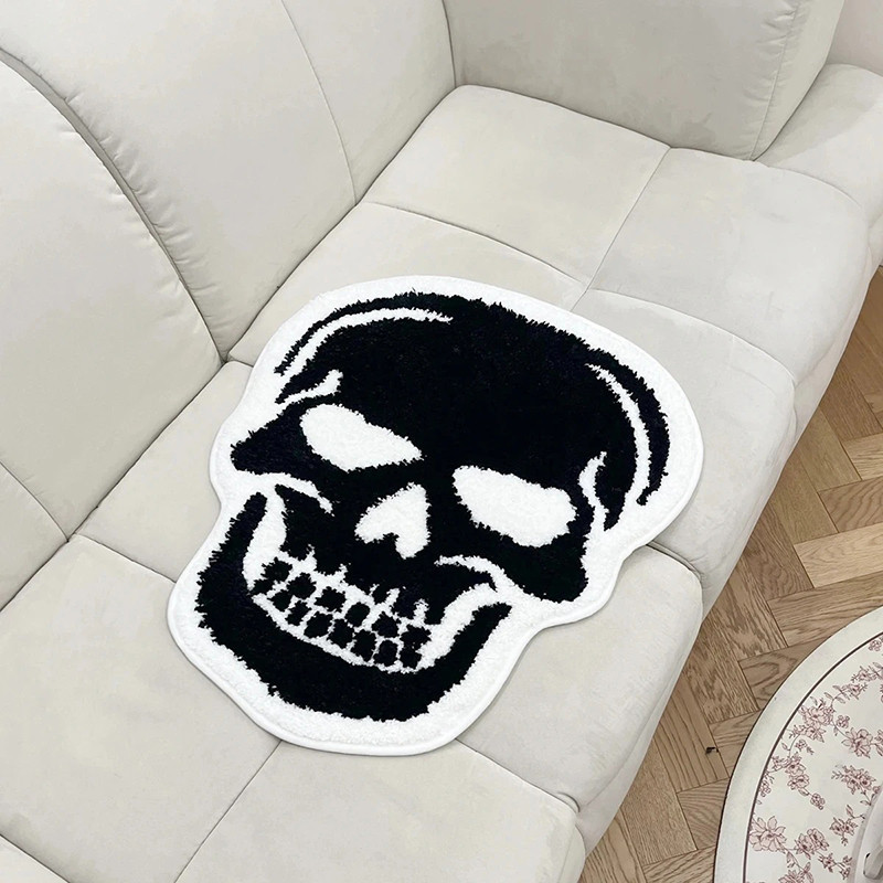 Tapis Tête de Mort Skull au "Crâne Contrasté" - 60 cm x 54 cm