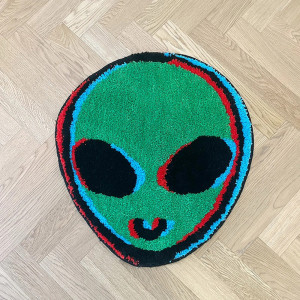 Tapis Alien Psychédélique - Visiteur Galactique