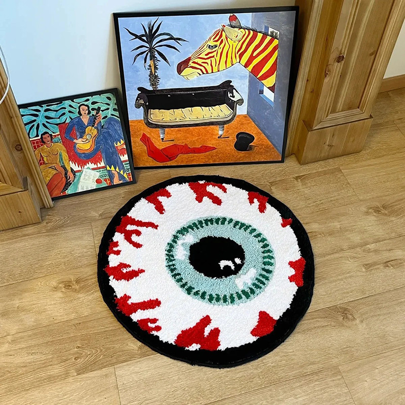 Tapis Goth Œil au "Regard Sanguinolent" - 60 cm x 60 cm