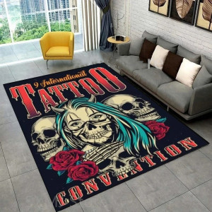 Tapis Tête de Mort Tattoo - Déesse du Crâne & Convention Infernale