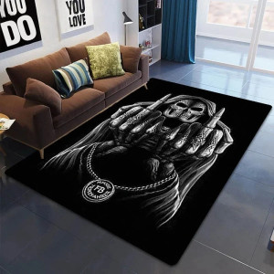 Tapis Tête de Mort Reaper Fuck Off | Déco Gothique Rebelle !