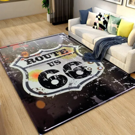 Tapis Biker Route 66 Route Légendaire - Emblème US Route 66 Vintage