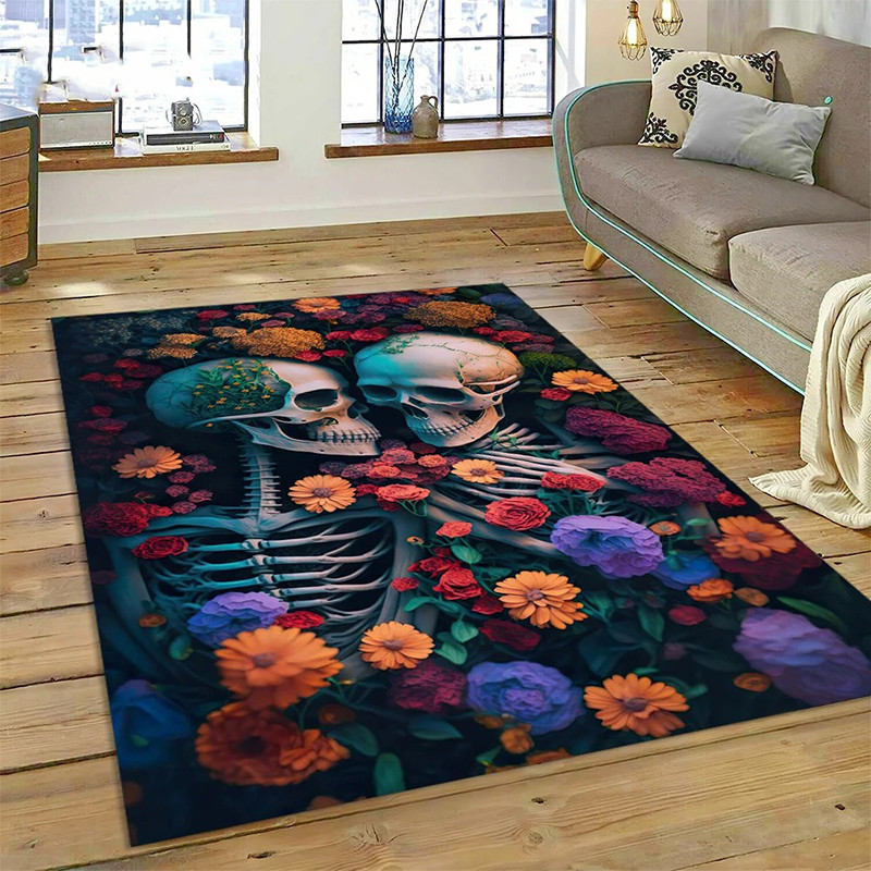 Tapis Tête de Mort "Amour Éternel"