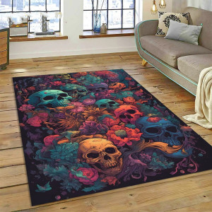 Tapis Tête de Mort "Crânes Chromatiques"