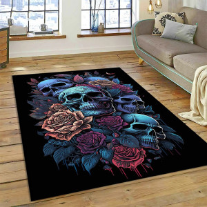 Tapis Tête de Mort "Bouquet Sombre"