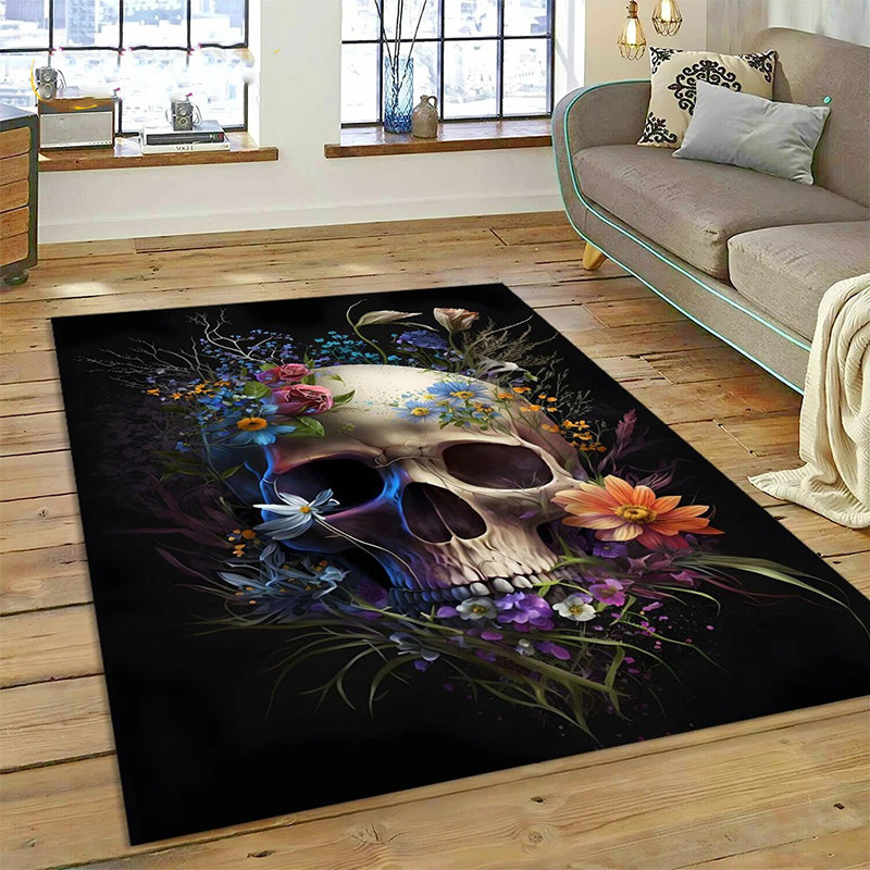 Tapis Tête de Mort "Floraison Funèbre"