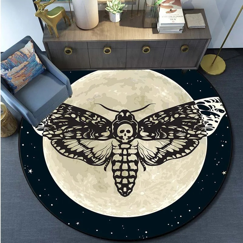 Tapis Tête de Mort Goth "Lune Silencieuse"