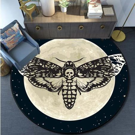 Tapis Tête de Mort Goth "Lune Silencieuse"