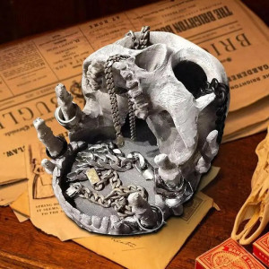 Vide-Poche Crâne Gothique - "Gardien des Clés et Secrets"