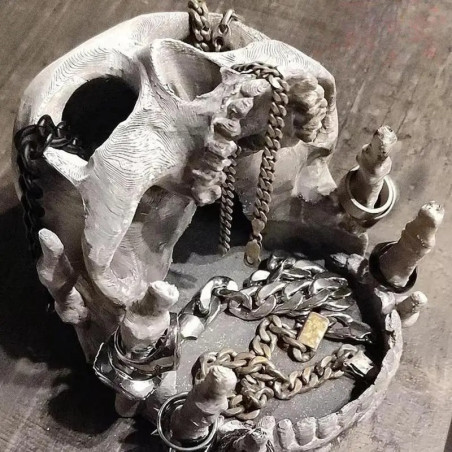 Vide-Poche Crâne Gothique - "Gardien des Clés et Secrets"