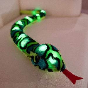 Peluche Serpent Lumineux - "Python Néon Enchanteur" Couleur Vert