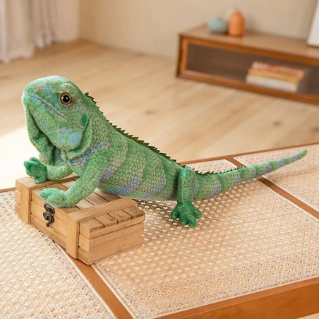 Peluche Lézard Réaliste - "Iguane des Lagons Turquoises"