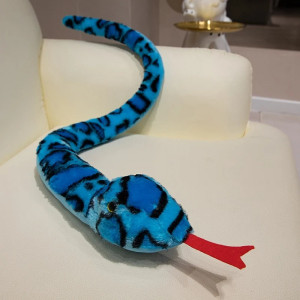Détaiilss de la Peluche Serpent Lumineux - Python Néon Enchanteur Couleur Bleu