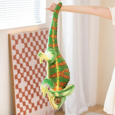 Vue générale Peluche Caméléon Géant - "Caméléon Jungle Royale"
