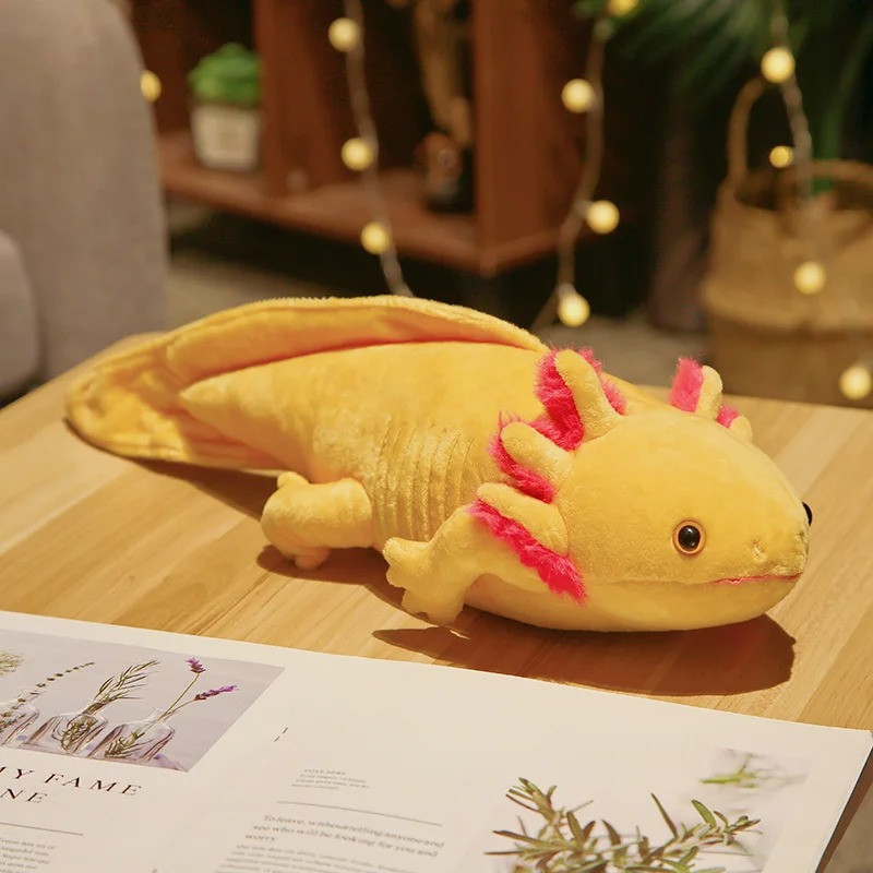 Peluche Axolotl Fantaisie – "Ambassadeur des Abysses" Couleur Jaune