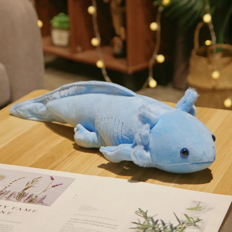 Peluche Axolotl Fantaisie – "Ambassadeur des Abysses" Couleur Bleu