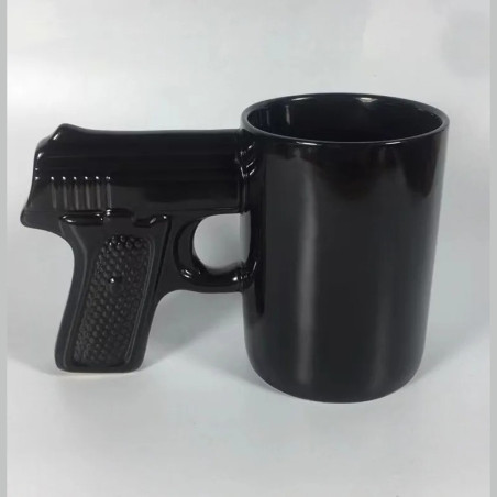 Mug Poignée Pistolet "Café Chargeur" Couleur Noir