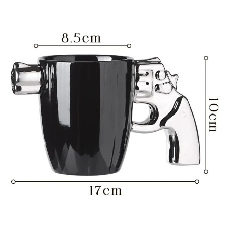 Dimensions Mug Revolver "Tir Express" Couleur Argent