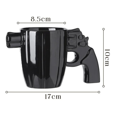 Dimensions Mug Revolver "Tir Express" Couleur Noir