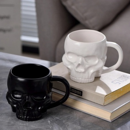 Magnifique Mug Tête de Mort Crâne de l’Aube et du Crépuscule - 2 couleurs au choix