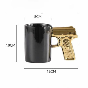 Dimensions Mug Poignée Pistolet Café Chargeur - 3 couleurs au choix