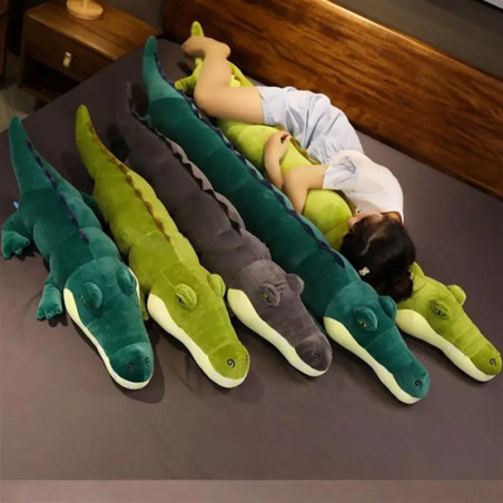 Peluche Crocodile Doudou - "Gros Croko Relax" - 3 couleurs au choix !