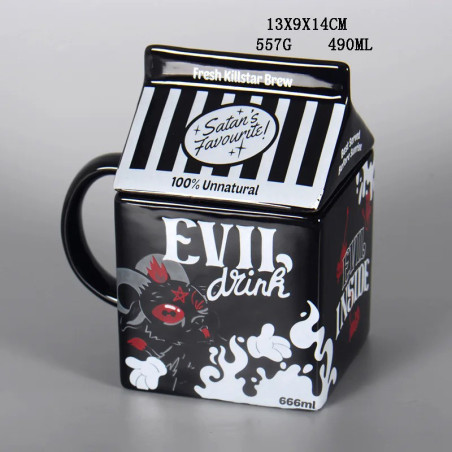 Dimensions Mug Gothique Carton 'Evil DrinkLait du Diable'