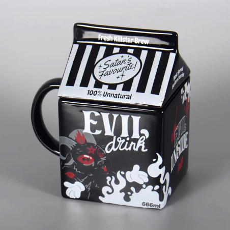 Mug Gothique Carton 'Evil DrinkLait du Diable'