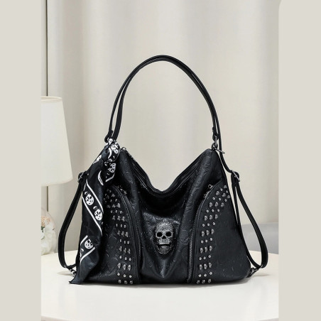 Sac à Main Tête de Mort - Crâne Gothique Éclats Noirs