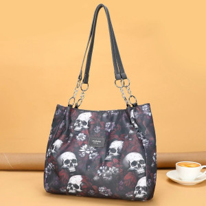 Sac Tête de Mort - Échos Floraux du Crépuscule Couleur Rouge