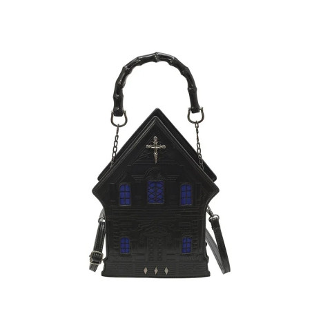 Sac Gothique Maison Hantée – "Manoir des Âmes Perdues" Couleur Bleu