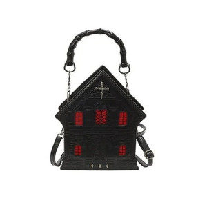 Sac Gothique Maison Hantée – "Manoir des Âmes Perdues" Couleur Rouge