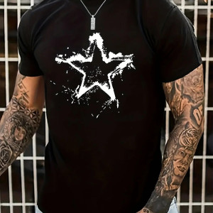 T-shirt Rock Étoile Dégoulinante "Grunge Électrique" Couleur Noir