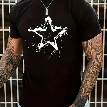 T-shirt Rock Étoile Dégoulinante "Grunge Électrique" Couleur Noir