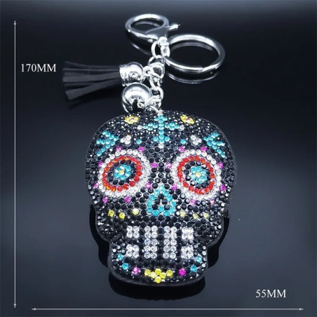 Dimensions du Très gros porte-clé girly en strass colorés