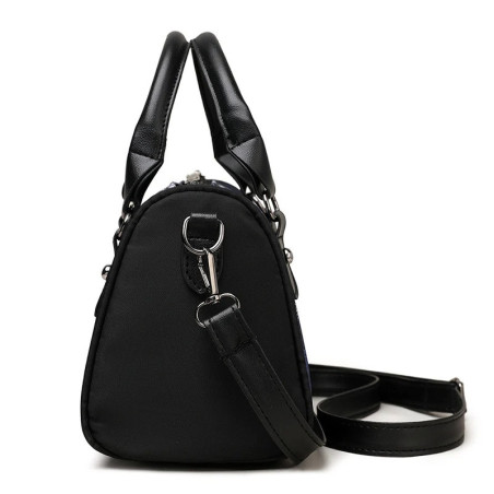 Vue côté du Sac à Main Tête de Mort - Crâne Sombre & Fleurs Pourpres