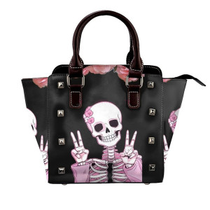 Sac Tête de Mort "Squelette Peace & Roses"