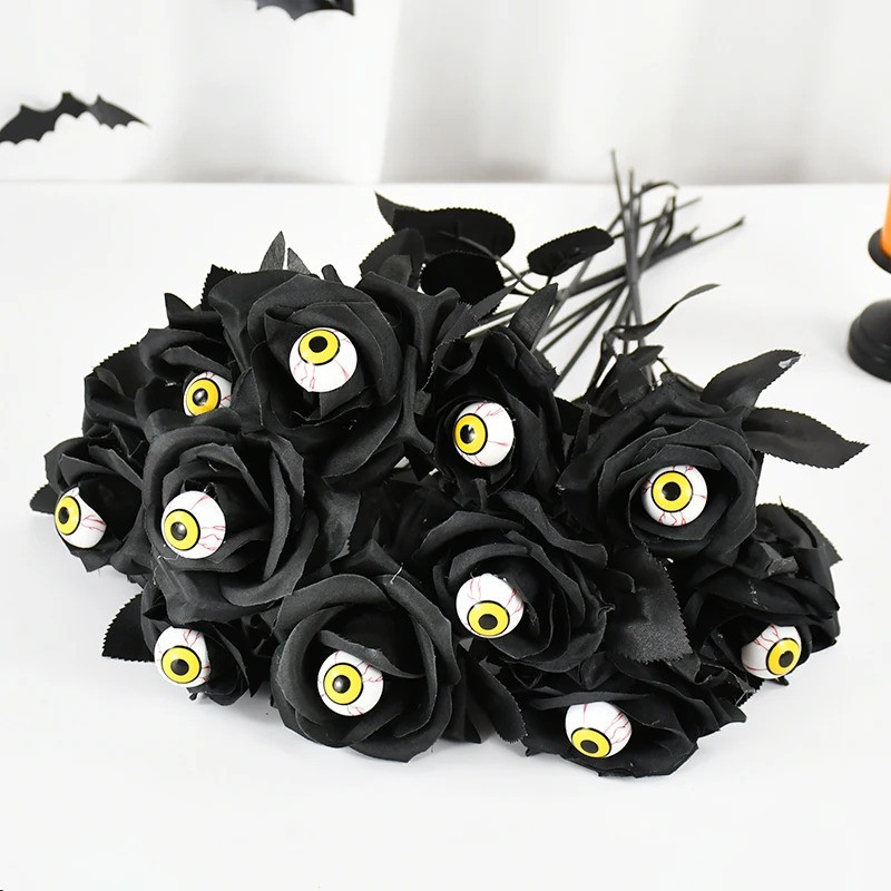Vue générale Décoration Gothique Bouquet Macabre - Roses aux Yeux