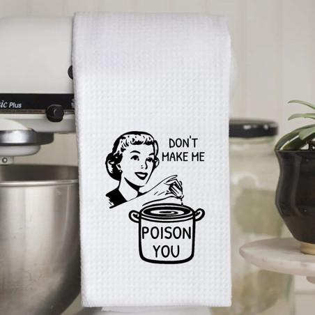 Torchon de Cuisine Gothique Humour Noir - "Poison You"