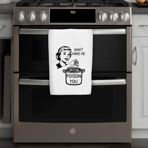 Torchon de Cuisine Gothique Humour Noir - "Poison You"
