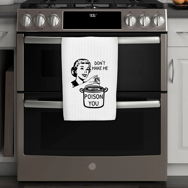 Torchon de Cuisine Gothique Humour Noir - "Poison You"