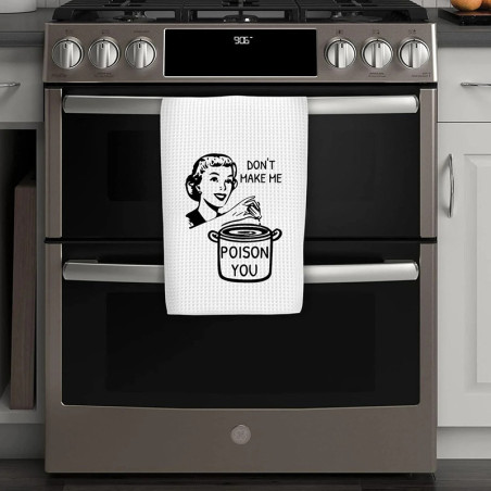 Torchon de Cuisine Gothique Humour Noir - "Poison You"