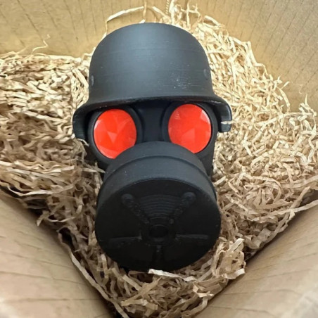 Accessoire Auto Tête de Mort - Cache Attelage Masque à Gaz Militaire Modele 1 Couleur Rouge
