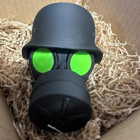 Accessoire Auto Tête de Mort - Cache Attelage Masque à Gaz Militaire Modele 1 Couleur Vert