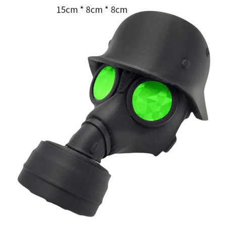 Accessoire Auto Tête de Mort - Cache Attelage Masque à Gaz Militaire Modele 2 Couleur Vert