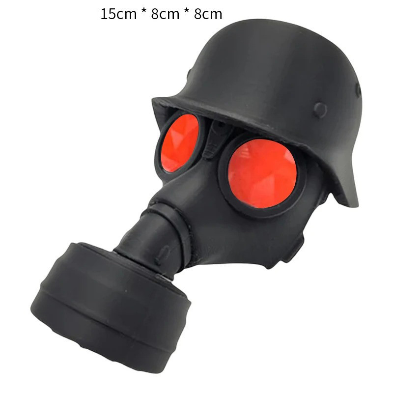 Accessoire Auto Tête de Mort - Cache Attelage Masque à Gaz Militaire Modele 2 Couleur rouge
