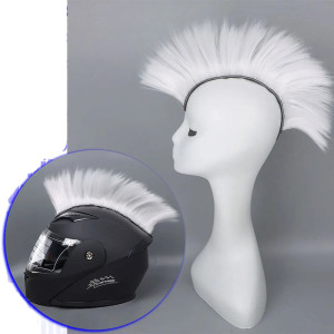 Accessoire Casque Rider - Mohawk Punk Vibrant Couleur Blanc