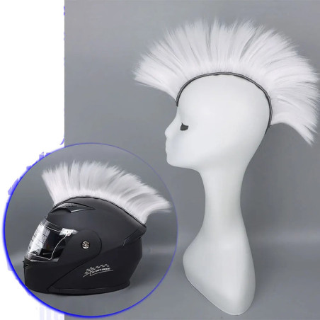 Accessoire Casque Rider - Mohawk Punk Vibrant Couleur Blanc