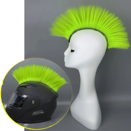 Accessoire Casque Rider - Mohawk Punk Vibrant Couleur Vert